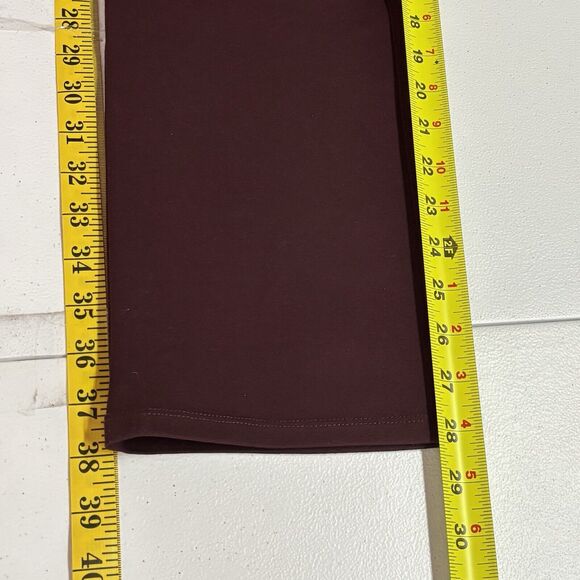 Quince Minimalist Stretch Ankle Ponte Pants Trousers Womens MP Burgundy Office - Picture 7 of 10